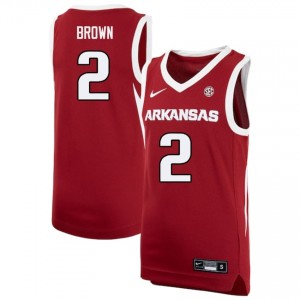 Men Amere Brown Cardinal Arkansas Razorbacks #2 College Basketball Embroidery Jersey 189879-712