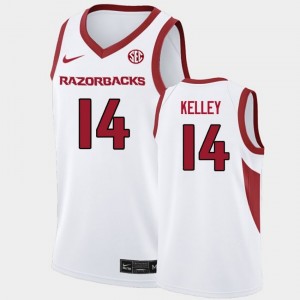 Men Ayden Kelley White Arkansas Razorbacks #14 College Basketball University Jersey 765583-169