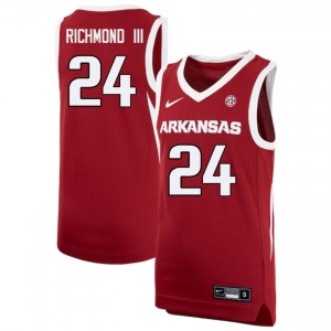 Men's Billy Richmond III Cardinal Arkansas Razorbacks #24 College Basketball NCAA Jersey 509852-227