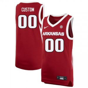 Men's Custom Cardinal Arkansas Razorbacks #00 College Basketball Player Jersey 335402-756