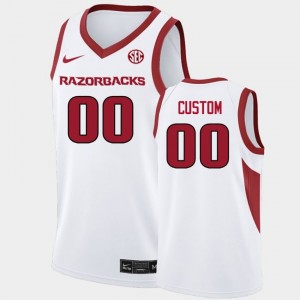 Men Custom White Arkansas Razorbacks #00 College Basketball Game Jersey 945704-933