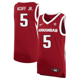 Mens Darius Acuff Jr. Cardinal Arkansas Razorbacks #5 College Basketball University Jersey 828137-291