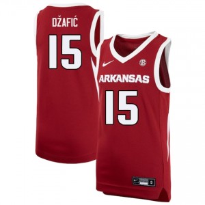 Men's Elmir Dzafic Cardinal Arkansas Razorbacks #15 College Basketball 2025 Jerseys 378627-907