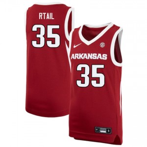 Men's Karim Rtail Cardinal Arkansas Razorbacks #35 College Basketball 2025 Jerseys 452181-789