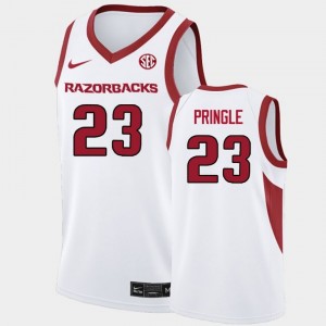 Men's Nick Pringle White Arkansas Razorbacks #23 College Basketball Alumni Jersey 392117-639