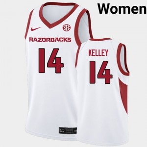 Women Ayden Kelley White Arkansas Razorbacks #14 College Basketball 2025-26 Jerseys 413510-835