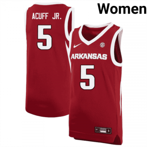Women's Darius Acuff Jr. Cardinal Arkansas Razorbacks #5 College Basketball Alumni Jerseys 251776-408