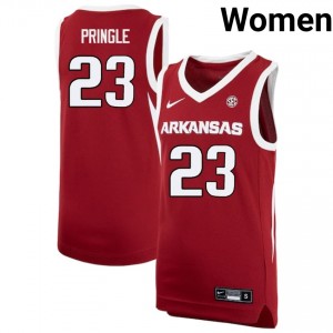 Women's Nick Pringle Cardinal Arkansas Razorbacks #23 College Basketball University Jersey 225293-991