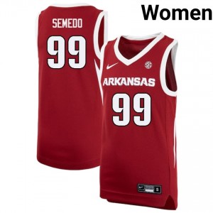 Women Paulo Semedo Cardinal Arkansas Razorbacks #99 College Basketball Stitched Jerseys 494423-555