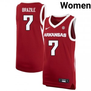 Womens Trevon Brazile Cardinal Arkansas Razorbacks #7 College Basketball Limited Jersey 488031-541