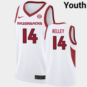 Youth Ayden Kelley White Arkansas Razorbacks #14 College Basketball Official Jerseys 869900-725