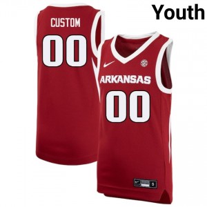 Youth Custom Cardinal Arkansas Razorbacks #00 College Basketball Replica Jerseys 617078-575