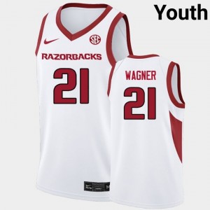 Youth D.J. Wagner White Arkansas Razorbacks #21 College Basketball Alumni Jerseys 225489-499