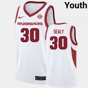 Youth Isaiah Sealy White Arkansas Razorbacks #30 College Basketball Official Jersey 553104-336
