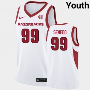 Youth Paulo Semedo White Arkansas Razorbacks #99 College Basketball Alumni Jerseys 812258-170