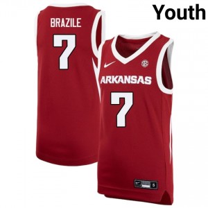 Youth Trevon Brazile Cardinal Arkansas Razorbacks #7 College Basketball Official Jersey 742452-453